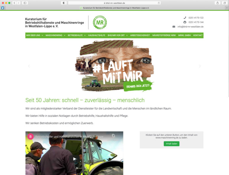 Website BHD Westfalen-Lippe