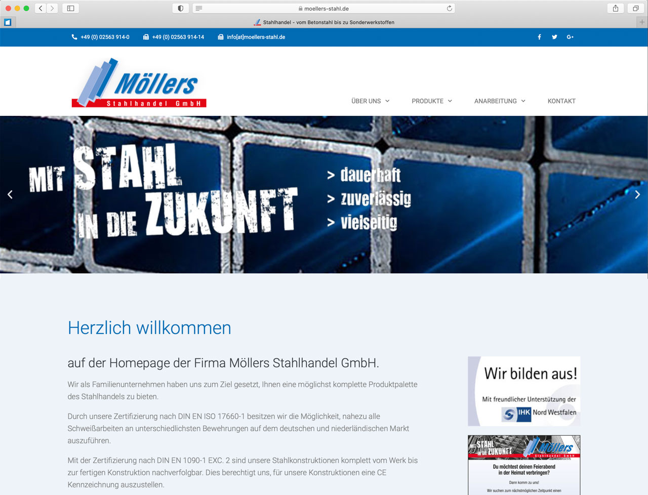 Moellers Stahl Website