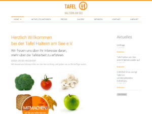 Startseite der Website Tafel Haltern am See