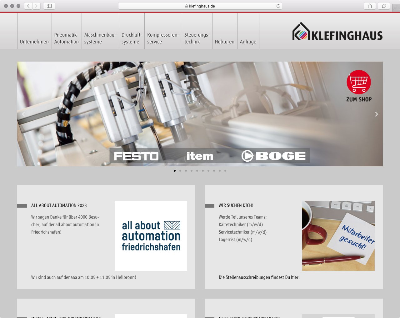 Klefinghaus Website