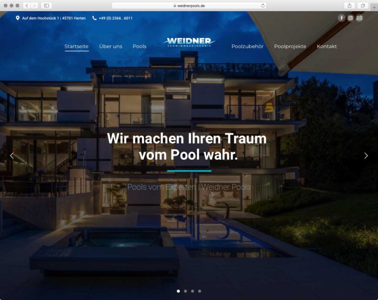 Weidnerpools Website
