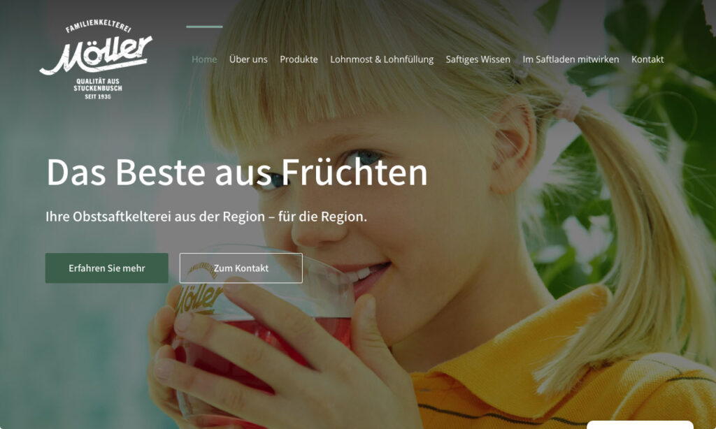 Web-Projekt des Monats: Möller Obstsäfte