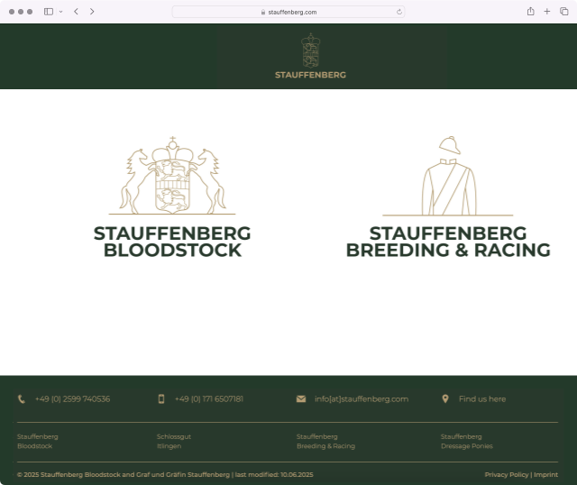 Gestüt Stauffenberg Website