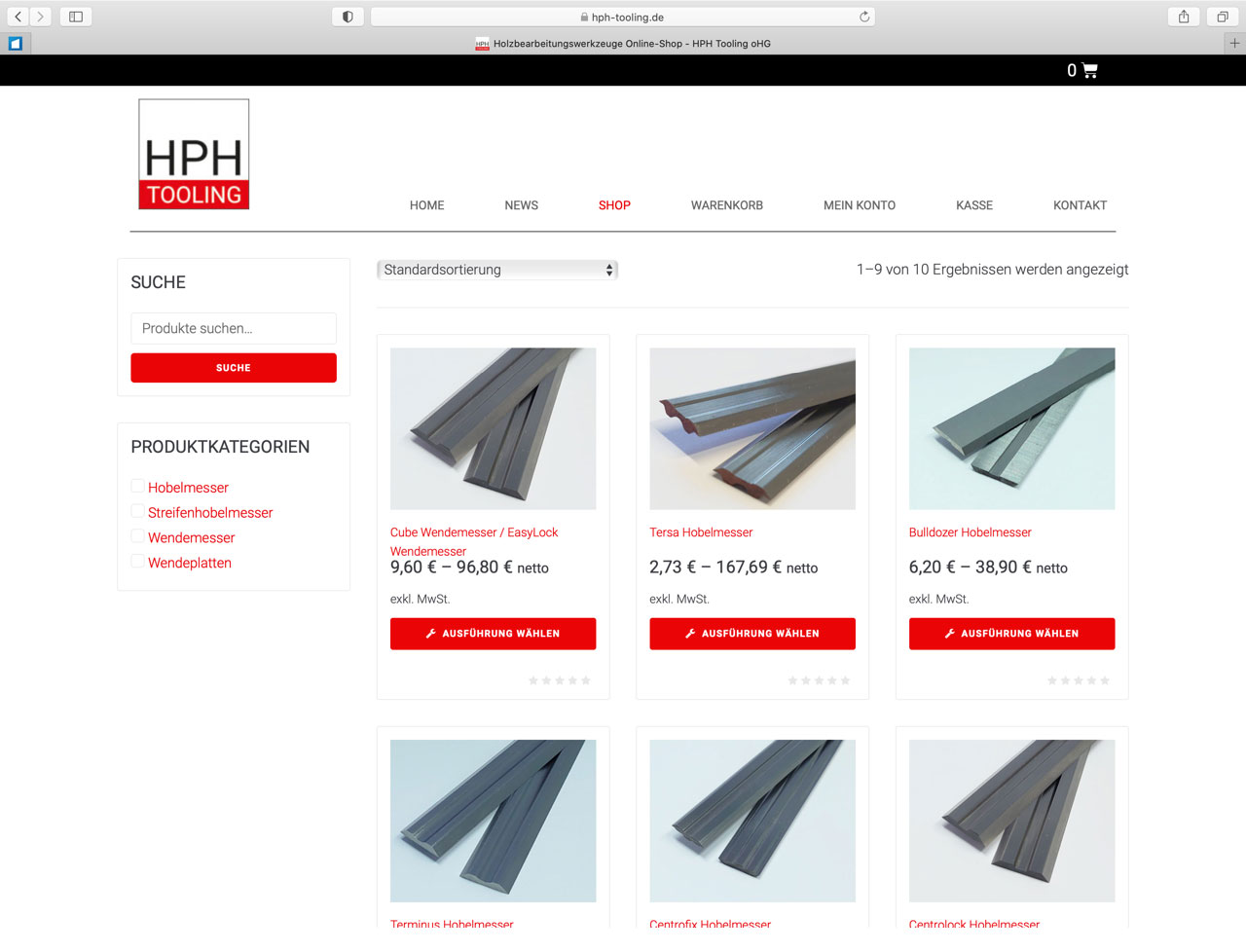 Onlineshop HPH Tooling