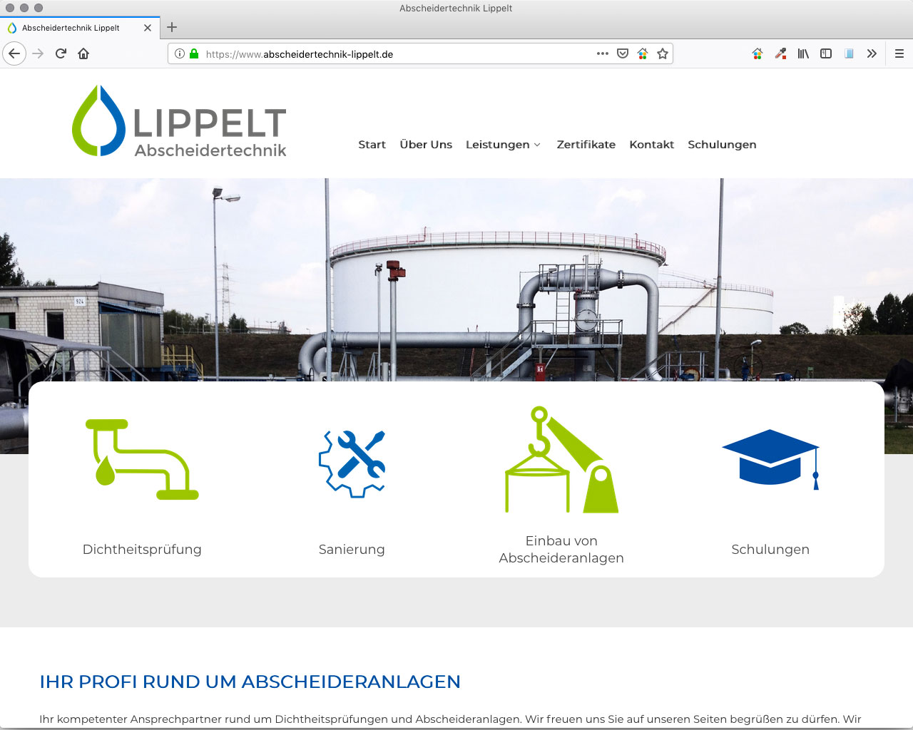 Website Abscheidertechnik Lippelt