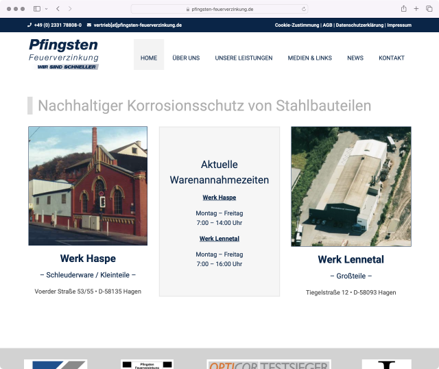 Website Pfingsten Feuerverzinkung