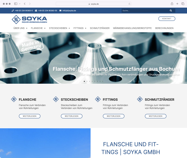 Website Soyka Rohrverbindungen