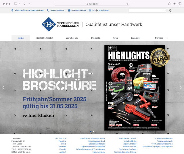 Website THS Technischer Handel Sonn