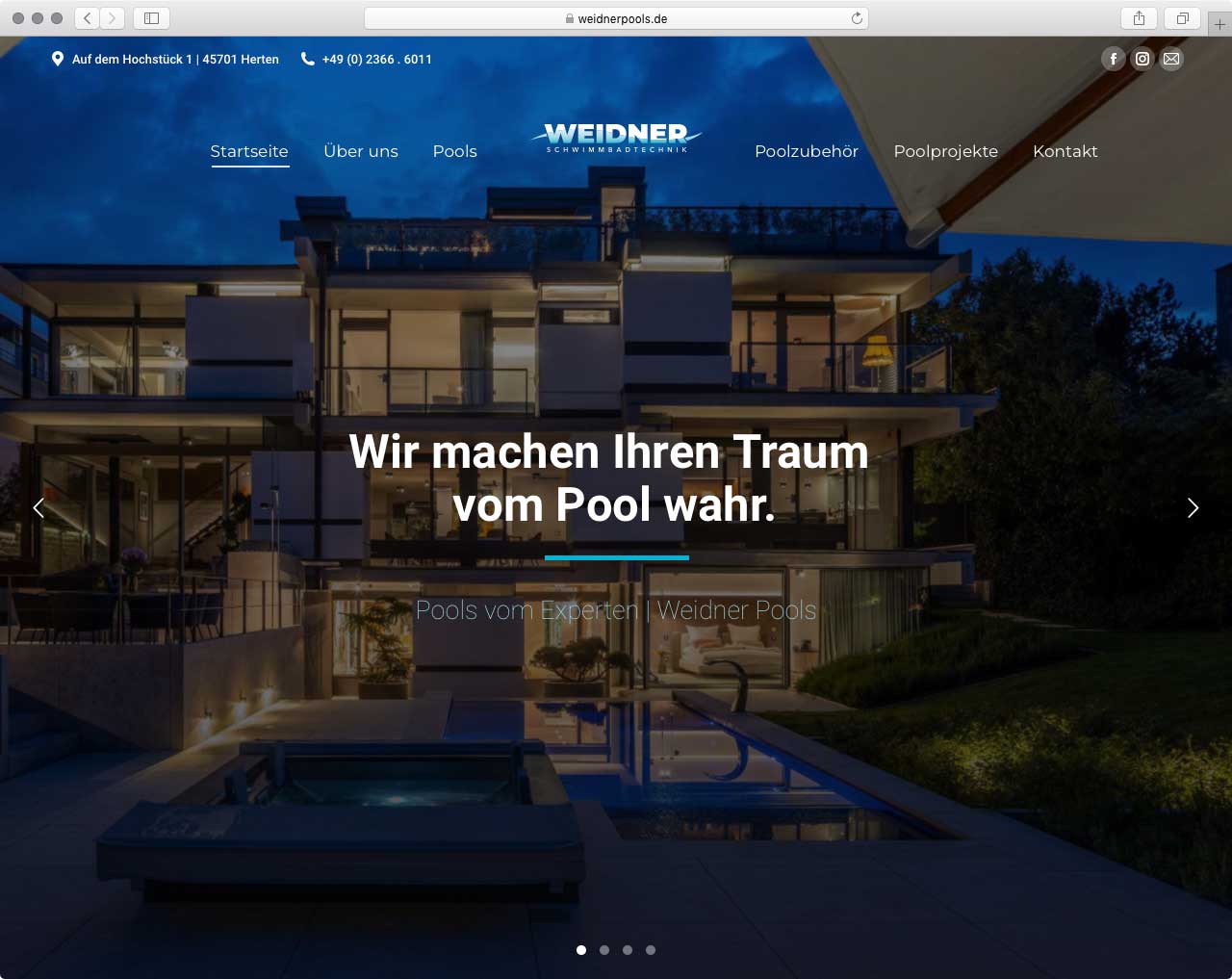Website Weidner Schwimmbadtechnik