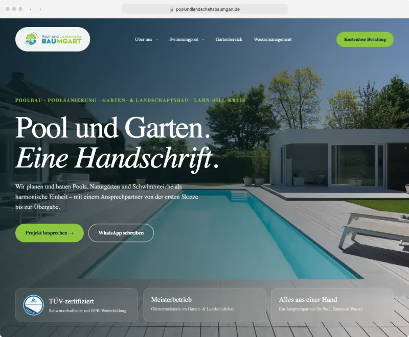 Website Pool- und LandschaftsBAUMGART